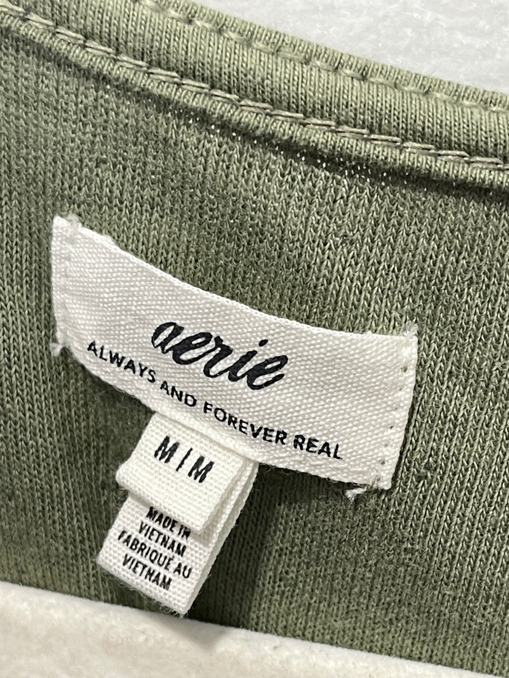 aerie Endless Summer Sage Peplum Cropped Sweatshirt Lantern Sleeve Tie Cuff Cozy - Picture 5 of 9